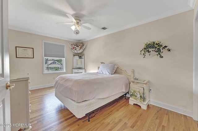 531 Parker Ave, Brick, NJ 08724 - bedroom with wood finished floors, baseboards, ornamental molding, and ceiling fan