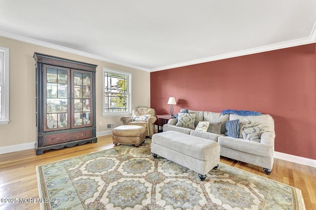 531 Parker Ave, Brick, NJ 08724 - living area featuring ornamental molding, wood finished floors, and baseboards