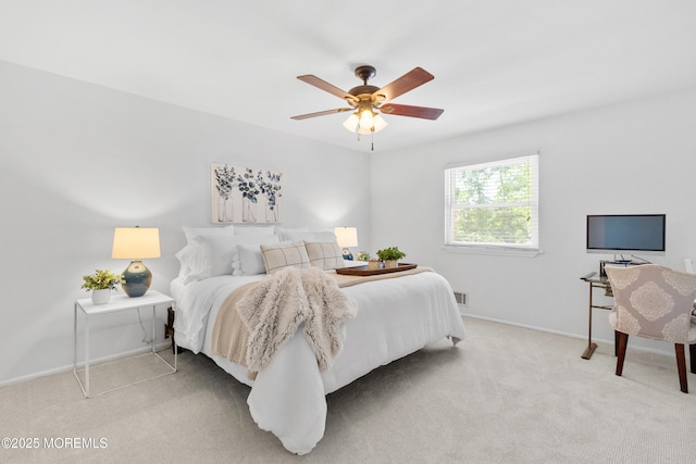 10 Barre Dr, Howell, NJ 07731 - bedroom featuring baseboards, light carpet, and a ceiling fan