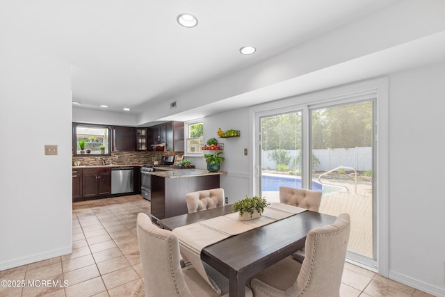 10 Barre Dr, Howell, NJ 07731 - dining area featuring light tile patterned floors, healthy amount of natural light, recessed lighting, and baseboards
