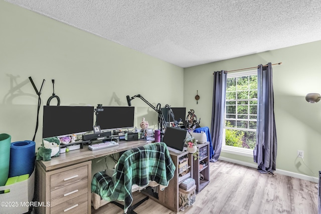 69 Rachel Ct, Franklin Twp, NJ 08823 - office featuring wood finished floors, a textured ceiling, and baseboards