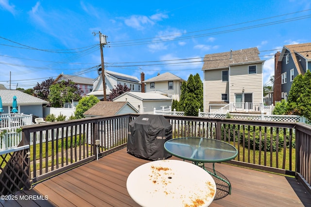 510 Bradley Blvd, Bradley Beach, NJ 07720 - wooden terrace featuring grilling area and a residential view