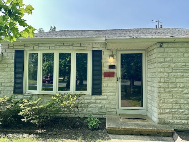 404 Harmony Rd, Middletown, NJ 07748 - entrance to property featuring stone siding