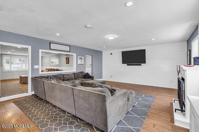 2909 Arthur St, Wall, NJ 07719 - living area with hardwood / wood-style flooring and recessed lighting