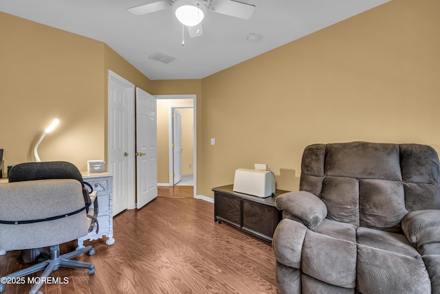66 Shore Dr Unit 20, South Amboy, NJ 08879 - office with wood finished floors, a ceiling fan, and baseboards
