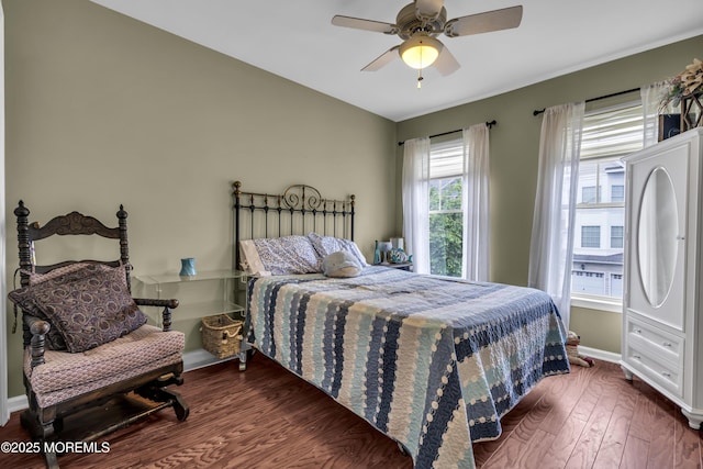 66 Shore Dr Unit 20, South Amboy, NJ 08879 - bedroom featuring wood finished floors, a ceiling fan, and baseboards