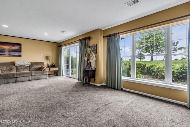 66 Shore Dr Unit 20, South Amboy, NJ 08879 - living area featuring carpet floors, baseboards, and recessed lighting