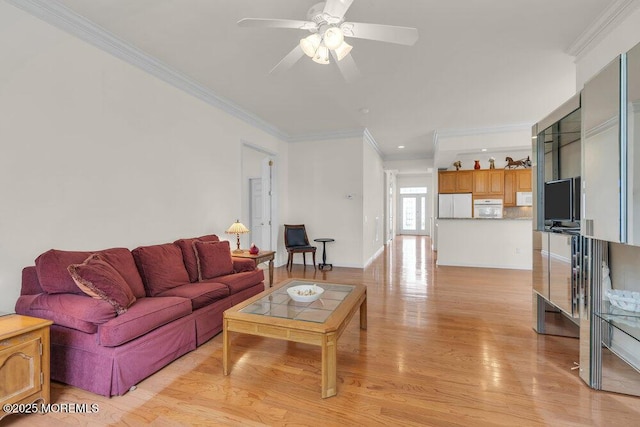 39 Barton Creek Rd, Jackson, NJ 08527 - living area with ornamental molding, ceiling fan, and light wood-type flooring