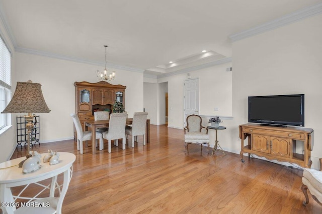 39 Barton Creek Rd, Jackson, NJ 08527 - dining area featuring a chandelier, wood finished floors, crown molding, and recessed lighting