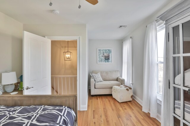142 Heck Ave, Ocean Grove, NJ 07756 - bedroom featuring baseboards, wood finished floors, and ceiling fan
