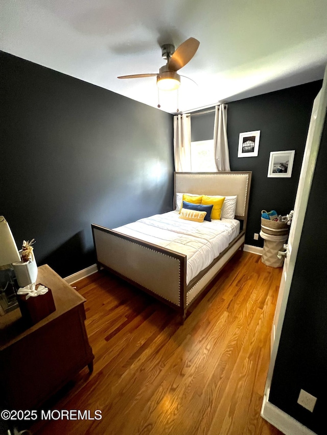 142 Heck Ave, Ocean Grove, NJ 07756 - bedroom with wood finished floors, ceiling fan, and baseboards