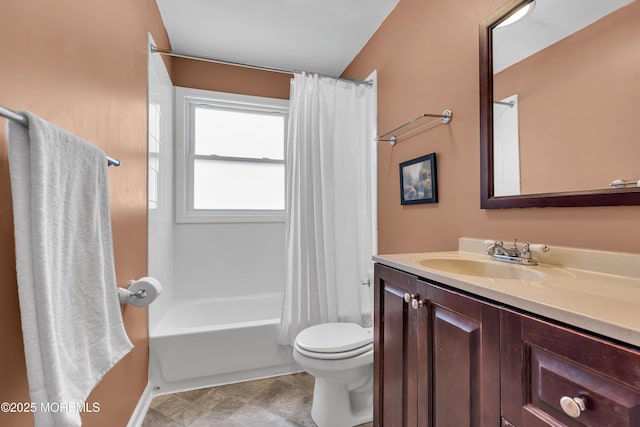 7 Juniper Ln, Jackson, NJ 08527 - bathroom featuring vanity, toilet, shower / bath combination with curtain, and stone finish floors