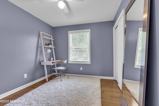 7 Juniper Ln, Jackson, NJ 08527 - office with ceiling fan, wood finished floors, and baseboards