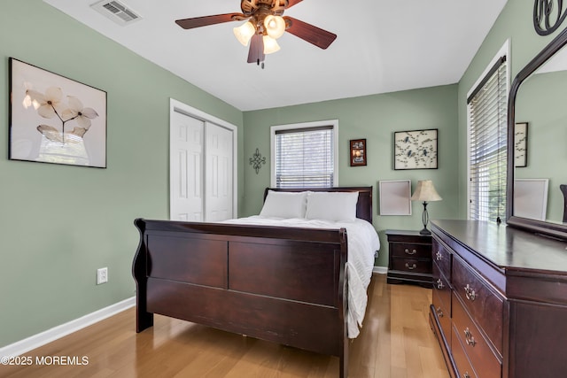 7 Juniper Ln, Jackson, NJ 08527 - bedroom featuring wood finished floors, baseboards, a closet, and ceiling fan