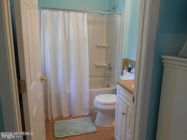 483 Coral Ln, Manahawkin, NJ 08050 - full bath with vanity, tile patterned flooring, and shower / bath combo with shower curtain