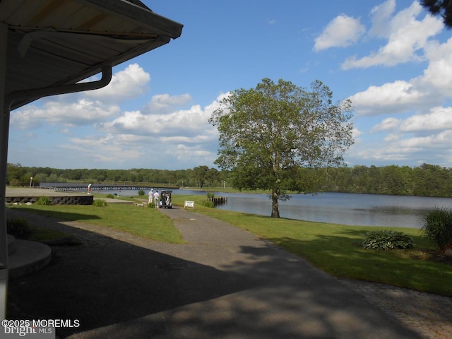 483 Coral Ln, Manahawkin, NJ 08050 - view of green lawn with a water view and a view of trees