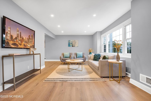 1172 Concord Dr, Brick, NJ 08724 - living room featuring wood finished floors, baseboards, and recessed lighting