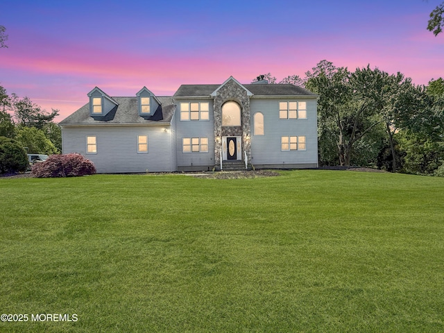 6 Marc Ln, North Hanover, NJ 08562 - view of front of home with a front yard and a chimney
