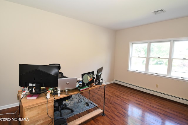 6 Marc Ln, North Hanover, NJ 08562 - office space with baseboard heating, wood finished floors, and baseboards