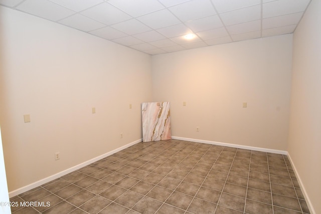 6 Marc Ln, North Hanover, NJ 08562 - tiled spare room with a drop ceiling and baseboards