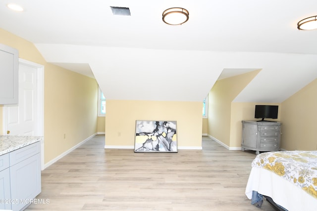 6 Marc Ln, North Hanover, NJ 08562 - bedroom with light wood-type flooring and vaulted ceiling