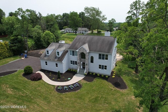 6 Marc Ln, North Hanover, NJ 08562 - aerial view of property and surrounding area with a tree filled landscape