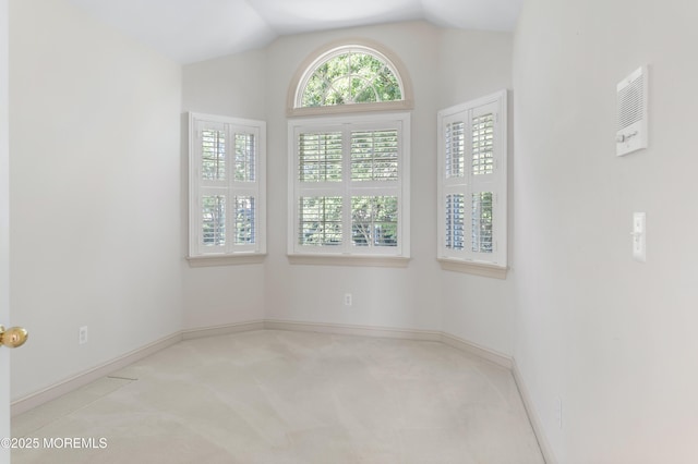 34 Peach Tree Ln, Little Silver, NJ 07739 - spare room with carpet flooring and vaulted ceiling