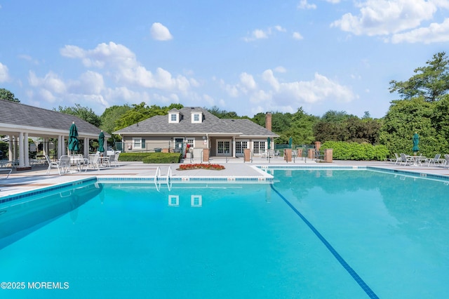 34 Peach Tree Ln, Little Silver, NJ 07739 - community pool with a patio and a gazebo