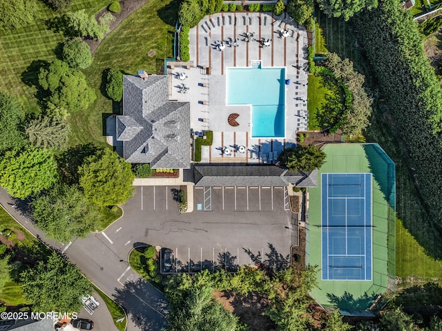 34 Peach Tree Ln, Little Silver, NJ 07739 - aerial view of a pool