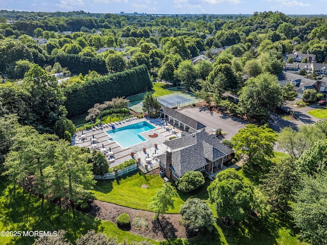 34 Peach Tree Ln, Little Silver, NJ 07739 - aerial view of a pool area