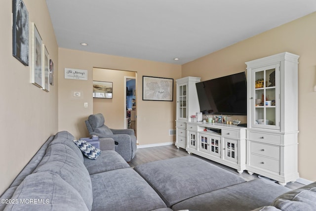 9 W Susan St, Hazlet, NJ 07730 - living area featuring dark wood-type flooring, baseboards, and recessed lighting