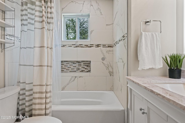 9 W Susan St, Hazlet, NJ 07730 - bathroom featuring toilet, shower / bathtub combination with curtain, and vanity