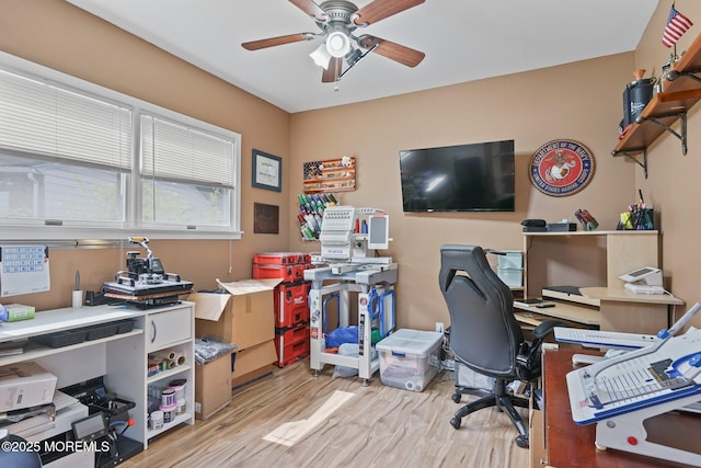 9 W Susan St, Hazlet, NJ 07730 - home office with wood finished floors and a ceiling fan