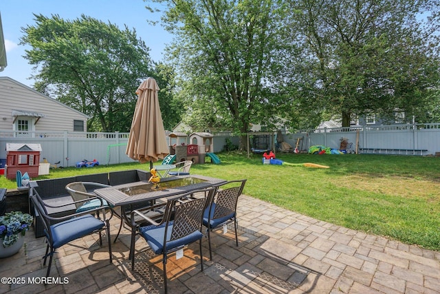 9 W Susan St, Hazlet, NJ 07730 - view of patio with outdoor dining space and a playground