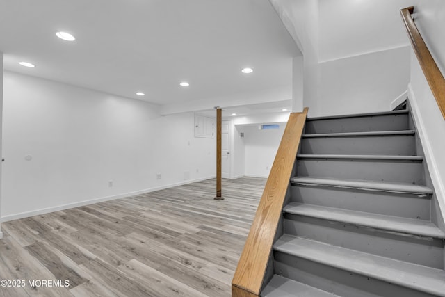 6 Kenneth Dr, Ocean Twp, NJ 07712 - stairs featuring recessed lighting, wood finished floors, and baseboards