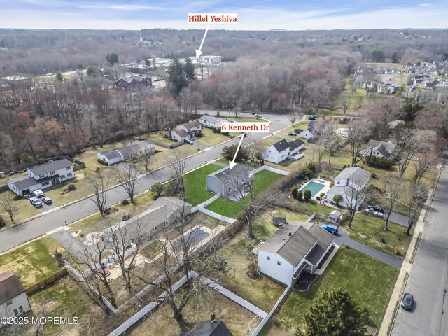 6 Kenneth Dr, Ocean Twp, NJ 07712 - aerial overview of property's location featuring nearby suburban area and a heavily wooded area