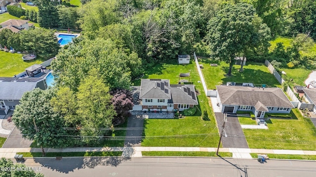 67 Koenig Ln, Freehold, NJ 07728 - aerial perspective of suburban area with a pool