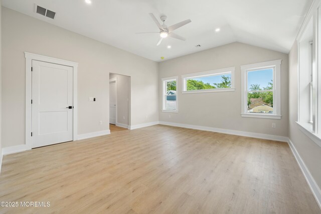 783 Delaware Ave, Manahawkin, NJ 08050 - unfurnished bedroom featuring light wood-style flooring, vaulted ceiling, baseboards, a ceiling fan, and recessed lighting
