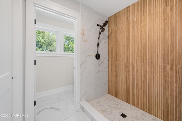 783 Delaware Ave, Manahawkin, NJ 08050 - full bath with a marble finish shower and marble look tiles