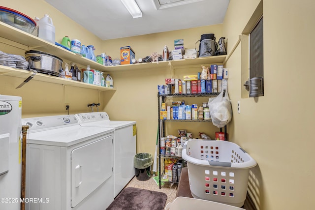 235 Columbine Ave Unit A, Whiting, NJ 08759 - laundry area featuring washer and clothes dryer and water heater