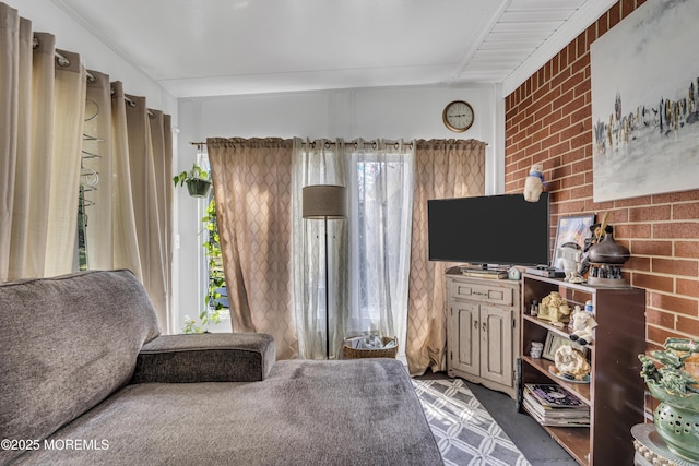235 Columbine Ave Unit A, Whiting, NJ 08759 - sitting room with brick wall