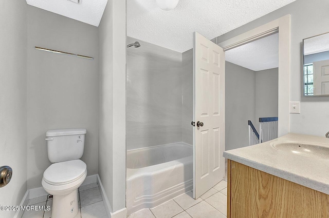 112 Azalea Cir, Jackson, NJ 08527 - full bath featuring tile patterned floors, toilet, a textured ceiling, vanity, and shower / tub combination