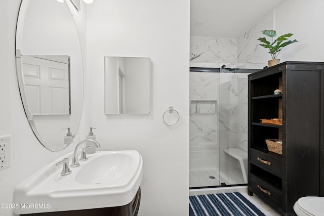 7 Cranberry Ct, Haledon, NJ 07508 - full bathroom featuring a marble finish shower and toilet
