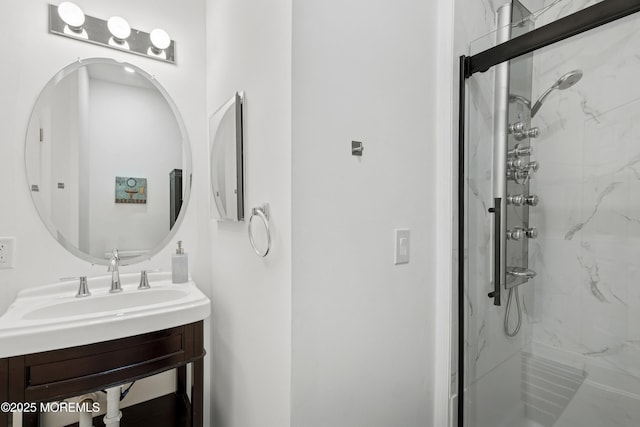 7 Cranberry Ct, Haledon, NJ 07508 - full bathroom featuring a marble finish shower and vanity