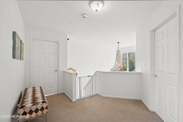 7 Cranberry Ct, Haledon, NJ 07508 - hallway with an upstairs landing and light colored carpet