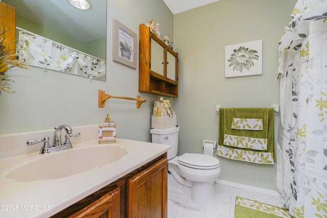 62 Virgin Islands Dr, Toms River, NJ 08757 - bathroom with toilet, vanity, tile patterned flooring, and a shower with shower curtain