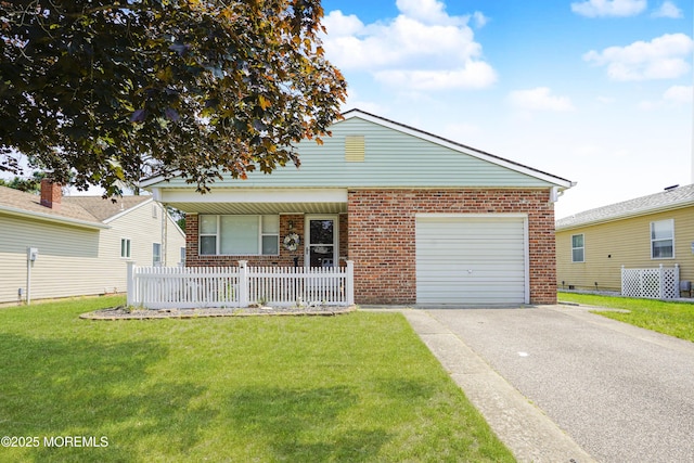 62 Virgin Islands Dr, Toms River, NJ 08757 - view of front facade with brick siding, driveway, a garage, and a porch