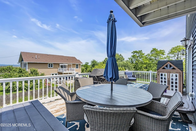 913 Lorillard Ave, Union Beach, NJ 07735 - wooden terrace featuring outdoor dining space and area for grilling