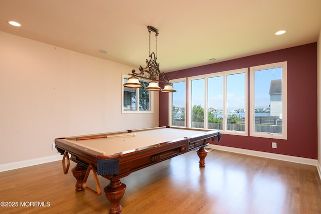 324 Magnolia Ave, Brielle, NJ 08730 - rec room featuring recessed lighting, wood finished floors, and billiards
