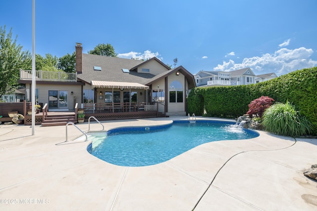 324 Magnolia Ave, Brielle, NJ 08730 - view of pool with a patio and a wooden deck